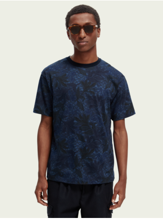 Tmavě modré pánské vzorované tričko Scotch & Soda