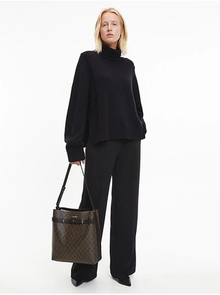 Hnedá dámska vzorovaná kabelka Calvin Klein