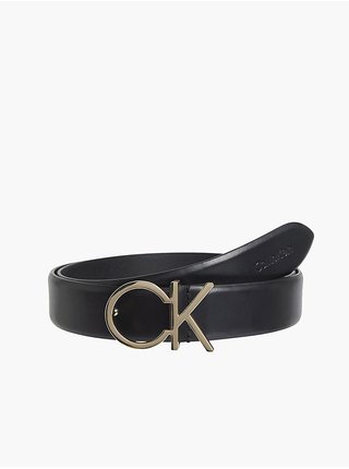 Čierny dámsky kožený opasok Calvin Klein