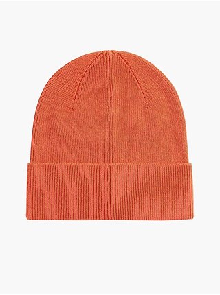 Oranžová dámská zimní čepice s příměsí vlny Calvin Klein