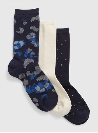 Sada tří párů dámských ponožek v tmavě modré a bílé barvě GAP
