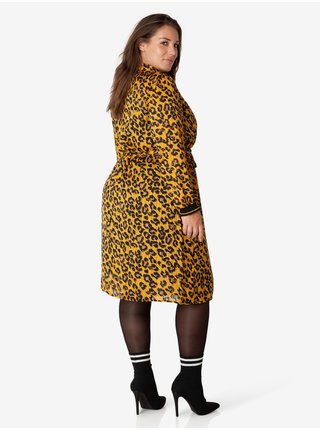Žluté šaty s leopardím vzorem Yesta Bea