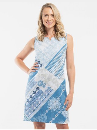 Bílo-modré oboustranné šaty Orientique Corfu