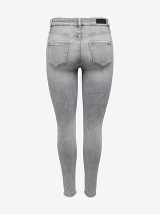 Světle šedé dámské skinny fit džíny s potrhaným efektem ONLY Blush