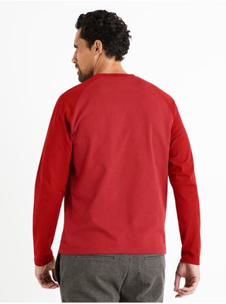Červené pánske bavlnené tričko Celio Cesolrag