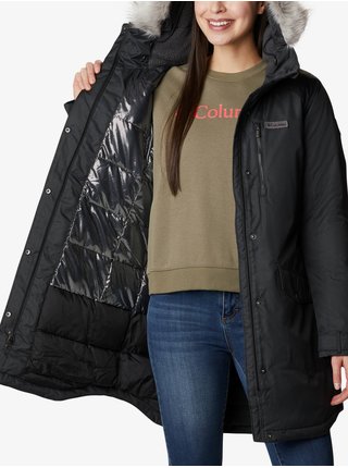 Černý dámský zimní kabát s kapucí s umělým kožíškem Columbia Suttle Mountain