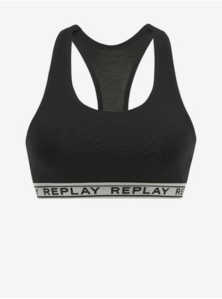 Černá dámská sportovní podprsenka Replay