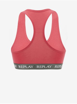 Tmavě růžová dámská sportovní podprsenka Replay