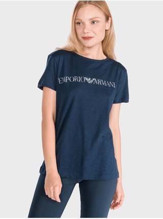 Modré dámské tričko na spaní Emporio Armani