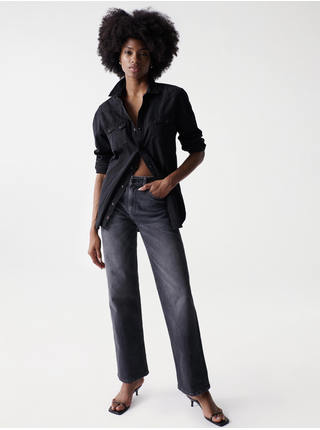 Čierne dámske straight fit rifle Salsa Jeans True