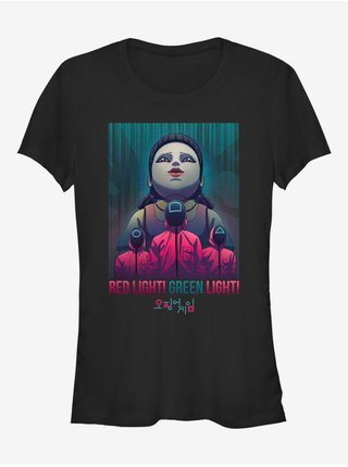Čierne dámske tričko Netflix Red Light eyes