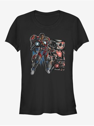 Čierne dámske tričko Marvel Iron Heart Hero Panels