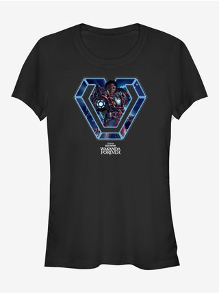 Čierne dámske tričko Marvel Iron Heart Neon