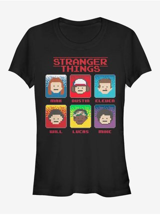 Čierne dámske tričko Netflix 8 Bit Stranger