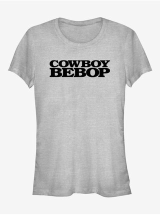Melírované šedé dámske tričko Netflix Bebop Logo
