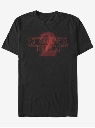 Čierne pánske tričko Netflix Stranger Two Neon logo