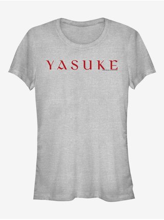 Melírované šedé dámske tričko Netflix Yasuke Logo