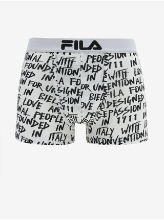 Biele pánske vzorované boxerky FILA