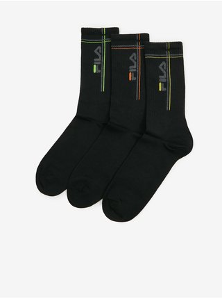 Sada tří párů černých pánských ponožek FILA