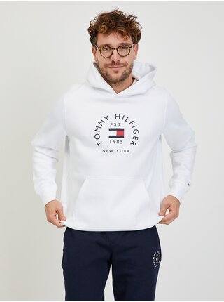 Mikiny s kapucou pre mužov Tommy Hilfiger - biela