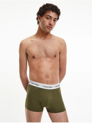 Sada tří pánských boxerek v červené, khaki a šedé barvě Calvin Klein Underwear