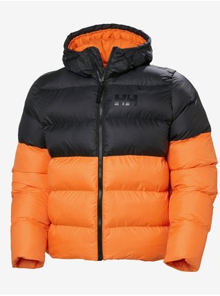 Černo-oranžová pánská prošívaná bunda s kapucí HELLY HANSEN