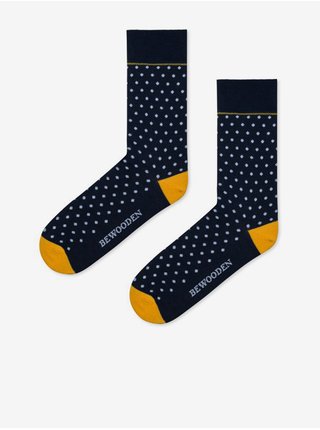 Tmavě modré ponožky s puntíky BeWooden Coloo Socks 