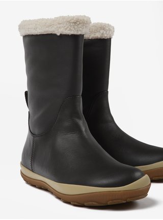 Černé dámské zimní boty s umělým kožíškem Camper Trail