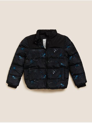 Modro-černá dětská zimní prošívaná bunda s technologií Stormwear™ Marks & Spencer 