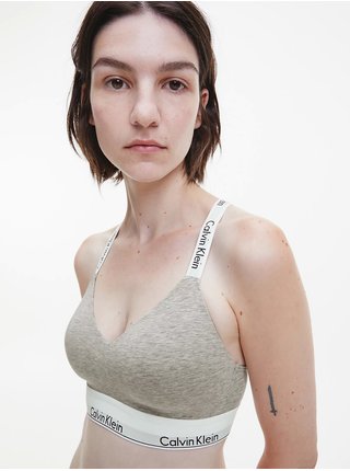 Světle šedá dámská žíhaná podprsenka Calvin Klein Underwear