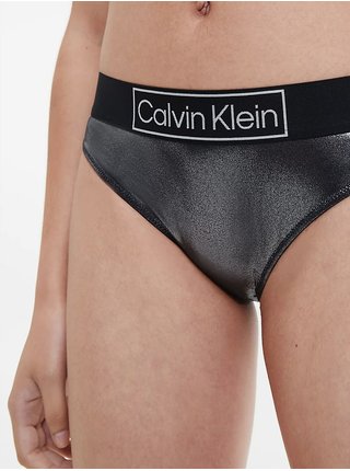 Černý dámský metalický spodní díl plavek Calvin Klein Underwear