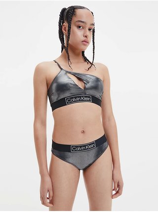Černý dámský metalický vrchní díl plavek Calvin Klein Underwear