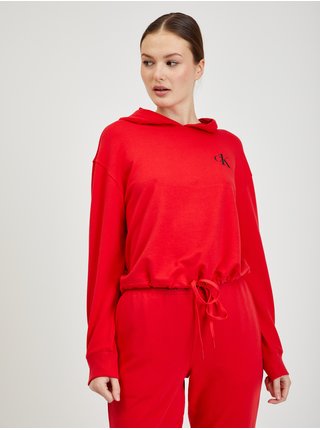 Červená dámská mikina s kapucí Calvin Klein Jeans