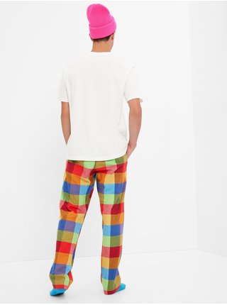 Červeno-zelené pánské flanelové pyžamové kalhoty GAP