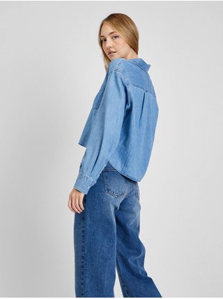 Modrá dámská džínová crop košile GAP