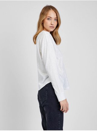 Bílé dámské tričko s dlouhým rukávem GAP