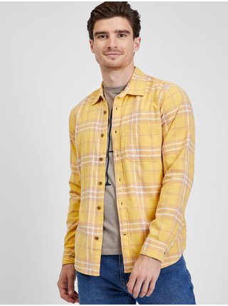 Žlutá pánská flanelová slim fit košile GAP