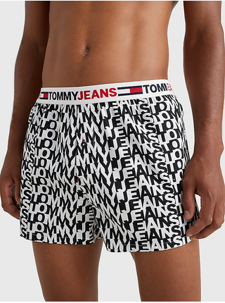 Černo-bílé pánské vzorované trenýrky Tommy Jeans