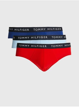 Sada tří pánských slipů v červené a modré barvě Tommy Hilfiger Underwear