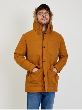 Hnědá pánská zimní bunda Jack & Jones