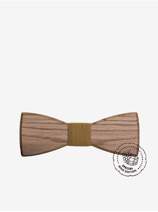 Hnědý dřevěný pánský motýlek BeWooden White Wine Bow Tie