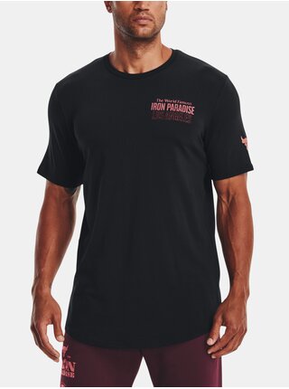 Čierne pánske tričko s potlačou na chrbte Under Armour UA PROJECT ROCK 1800 SS