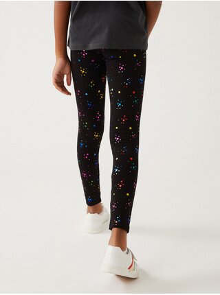 Černé holčičí vzorované legíny Marks & Spencer