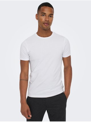 Sada dvou pánských basic triček v bílé barvě ONLY & SONS