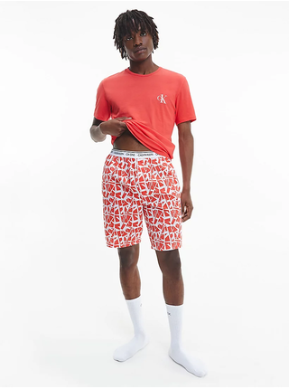 Pyžamá pre mužov Calvin Klein - koralová, biela
