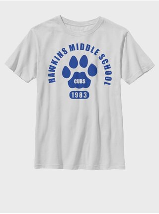 Bílé dětské tričko Netflix Hawkins Cubs Paw Emblem ZOOT. FAN