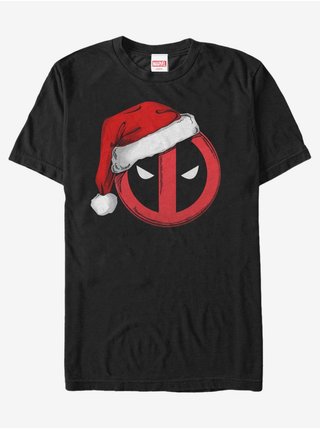 Černé pánské tričko Marvel Deadpool Santa Hat ZOOT. FAN
