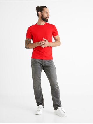Červené pánské basic tričko Celio Neunir  