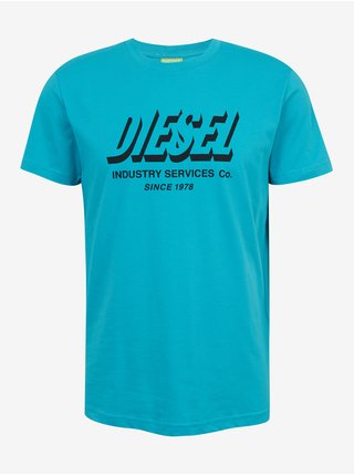 Tričká s krátkym rukávom pre mužov Diesel - tyrkysová