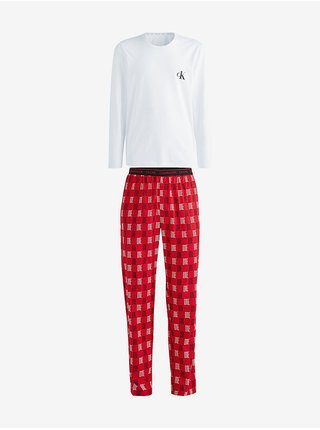 Červeno-bílé pánské pyžamo Calvin Klein Underwear